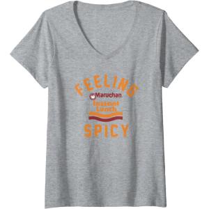 image:imageMaruchan Feeling Spicy Instant Lunch Logo VNeck TShirtHeather Grey