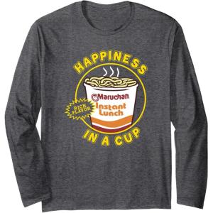 image:imageMaruchan Happiness In A Cup Instant Lunch Poster Long Sleeve TShirtDark Heather Grey