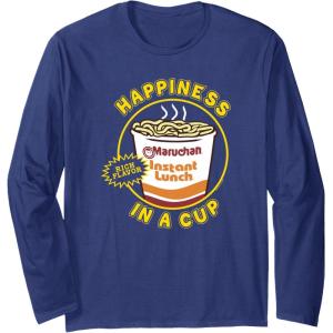 image:imageMaruchan Happiness In A Cup Instant Lunch Poster Long Sleeve TShirtNavy Blue