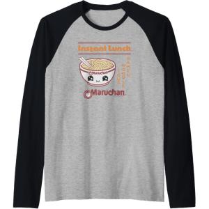 image:imageMaruchan Happy Bowl of Noodles Instant Lunch Poster Raglan Baseball TeeBlackAthletic Heather