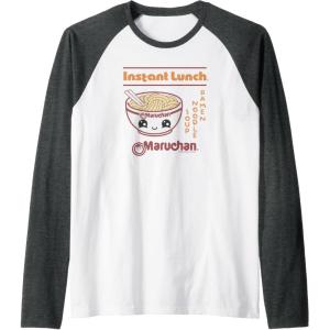 image:imageMaruchan Happy Bowl of Noodles Instant Lunch Poster Raglan Baseball TeeDark Heather GreyWhite