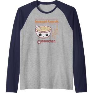 image:imageMaruchan Happy Bowl of Noodles Instant Lunch Poster Raglan Baseball TeeNavy BlueAthletic Heather