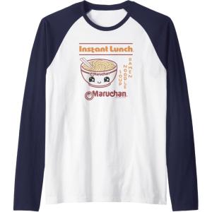 image:imageMaruchan Happy Bowl of Noodles Instant Lunch Poster Raglan Baseball TeeNavy BlueWhite