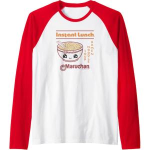 image:imageMaruchan Happy Bowl of Noodles Instant Lunch Poster Raglan Baseball TeeRedWhite