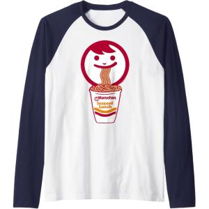image:imageMaruchan Happy Face Eating Ramen Noodles Raglan Baseball TeeNavy BlueWhite