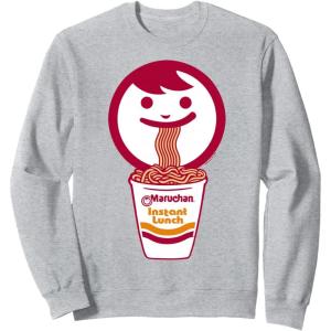image:imageMaruchan Happy Face Eating Ramen Noodles SweatshirtHeather Grey