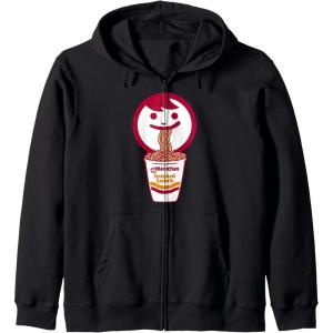 image:imageMaruchan Happy Face Eating Ramen Noodles Zip HoodieBlack