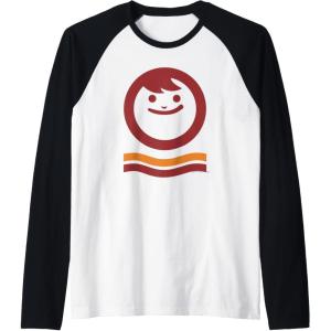 image:imageMaruchan Happy Face With Waves Logo Raglan Baseball TeeBlackWhite