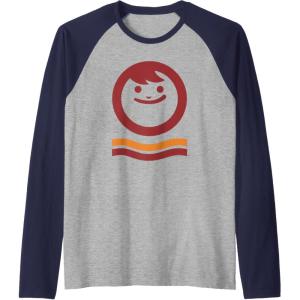 image:imageMaruchan Happy Face With Waves Logo Raglan Baseball TeeNavy BlueAthletic Heather