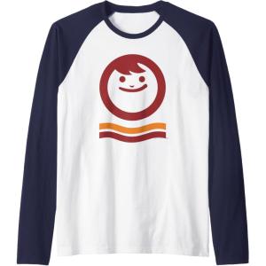 image:imageMaruchan Happy Face With Waves Logo Raglan Baseball TeeNavy BlueWhite