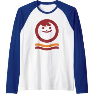 image:imageMaruchan Happy Face With Waves Logo Raglan Baseball TeeRoyal BlueWhite