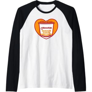 image:imageMaruchan Heart Instant Lunch Ramen Soup Cup Raglan Baseball TeeBlackWhite