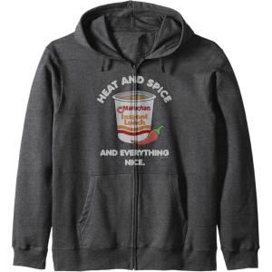 image:imageMaruchan Heat And Spice And Everything Nice Logo Zip HoodieDark Heather Grey