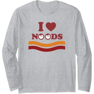image:imageMaruchan I Heart Noods Humor Logo Long Sleeve TShirtHeather Grey