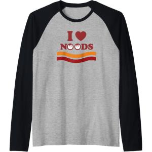 image:imageMaruchan I Heart Noods Humor Logo Raglan Baseball TeeBlackAthletic Heather