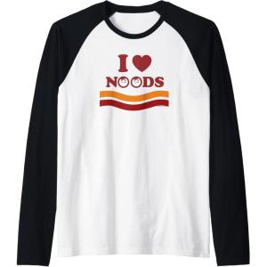 image:imageMaruchan I Heart Noods Humor Logo Raglan Baseball TeeBlackWhite