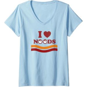 image:imageMaruchan I Heart Noods Humor Logo VNeck TShirtBaby Blue