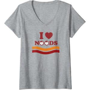 image:imageMaruchan I Heart Noods Humor Logo VNeck TShirtHeather Grey