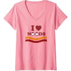 image:imageMaruchan I Heart Noods Humor Logo VNeck TShirtPink