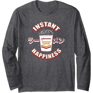 image:imageMaruchan Instant Happiness Steaming Ramen Soup Long Sleeve TShirtDark Heather Grey