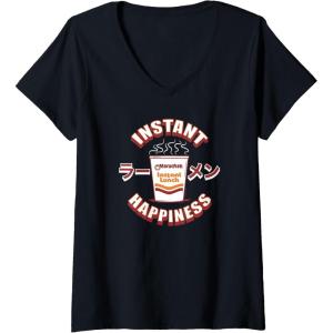 image:imageMaruchan Instant Happiness Steaming Ramen Soup VNeck TShirtBlack
