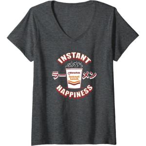 image:imageMaruchan Instant Happiness Steaming Ramen Soup VNeck TShirtDark Heather Grey