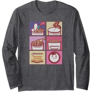 image:imageMaruchan Instant Lunch Boxed Up Cooking Instructions Panel Long Sleeve TShirtDark Heather Grey