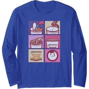 image:imageMaruchan Instant Lunch Boxed Up Cooking Instructions Panel Long Sleeve TShirtRoyal Blue