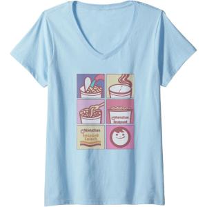 image:imageMaruchan Instant Lunch Boxed Up Cooking Instructions Panel VNeck TShirtBaby Blue