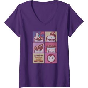 image:imageMaruchan Instant Lunch Boxed Up Cooking Instructions Panel VNeck TShirtPurple