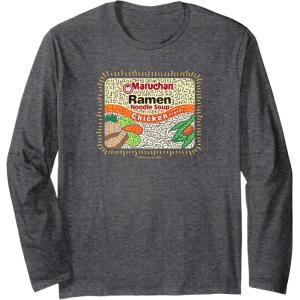 image:imageMaruchan Instant Lunch Chicken Flavor Art Long Sleeve TShirtDark Heather Grey