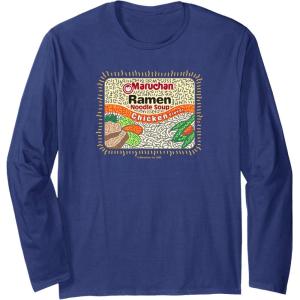 image:imageMaruchan Instant Lunch Chicken Flavor Art Long Sleeve TShirtNavy Blue