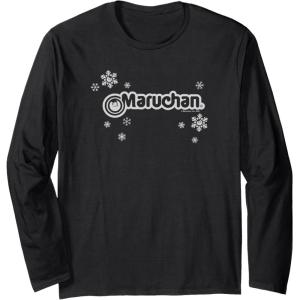 image:imageMaruchan Instant Lunch Christmas Snow Flakes Holiday Logo Long Sleeve TShirtBlack