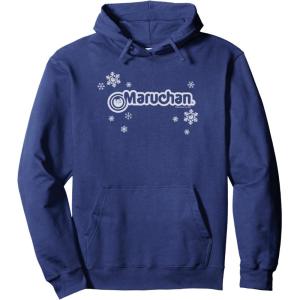 image:imageMaruchan Instant Lunch Christmas Snow Flakes Holiday Logo Pullover HoodieNavy Blue