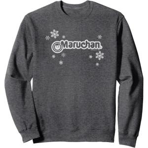 image:imageMaruchan Instant Lunch Christmas Snow Flakes Holiday Logo SweatshirtDark Heather Grey