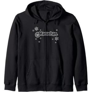 image:imageMaruchan Instant Lunch Christmas Snow Flakes Holiday Logo Zip HoodieBlack