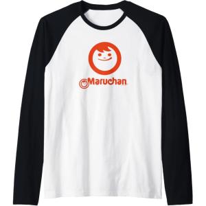image:imageMaruchan Instant Lunch Classic Happy Face Vintage Logo Raglan Baseball TeeBlackWhite