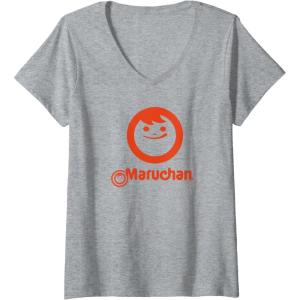 image:imageMaruchan Instant Lunch Classic Happy Face Vintage Logo VNeck TShirtHeather Grey