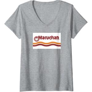 image:imageMaruchan Instant Lunch Classic Iconic Logo VNeck TShirtHeather Grey