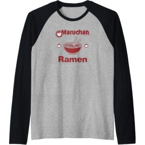 image:imageMaruchan Instant Lunch Classic Reman Bowl Logo Raglan Baseball TeeBlackAthletic Heather