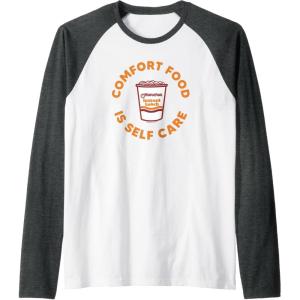 image:imageMaruchan Instant Lunch Comfort Food Is Self Care Ramen Cup Raglan Baseball TeeDark Heather GreyWhite