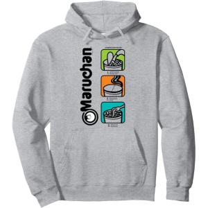 image:imageMaruchan Instant Lunch Cooking Directions Icons Pullover HoodieHeather Grey