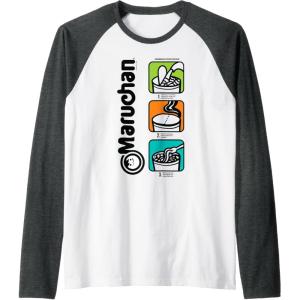 image:imageMaruchan Instant Lunch Cooking Directions Icons Raglan Baseball TeeDark Heather GreyWhite