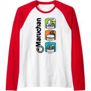 image:imageMaruchan Instant Lunch Cooking Directions Icons Raglan Baseball TeeRedWhite