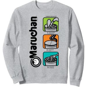 image:imageMaruchan Instant Lunch Cooking Directions Icons SweatshirtHeather Grey