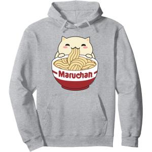 image:imageMaruchan Instant Lunch Cute Cat Ramen Bowl Logo Pullover HoodieHeather Grey