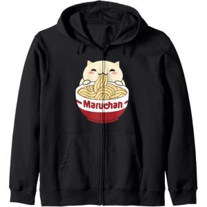 image:imageMaruchan Instant Lunch Cute Cat Ramen Bowl Logo Zip HoodieBlack