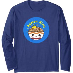 image:imageMaruchan Instant Lunch Cute Kawaii Ramen King Bowl Logo Long Sleeve TShirtNavy Blue