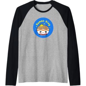 image:imageMaruchan Instant Lunch Cute Kawaii Ramen King Bowl Logo Raglan Baseball TeeBlackAthletic Heather