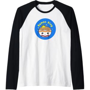 image:imageMaruchan Instant Lunch Cute Kawaii Ramen King Bowl Logo Raglan Baseball TeeBlackWhite